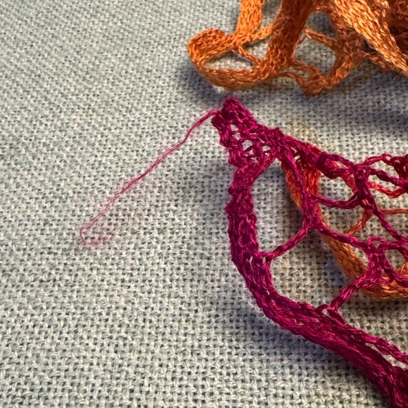 Multi-colored Crochet Ruffled Scarf - Picture 13 of 16